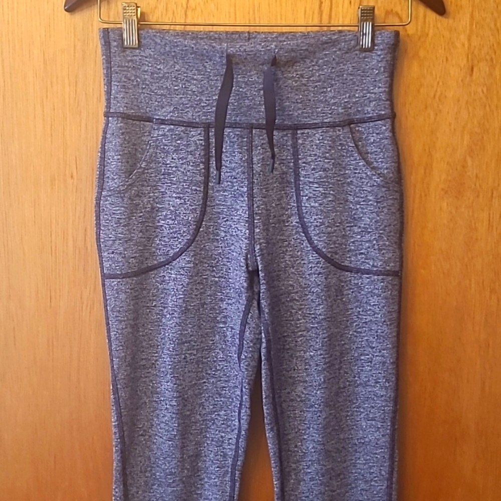 Lululemon "Skinny Will" drawstring leggings in heathered purple, size 6. - Picture 7 of 14